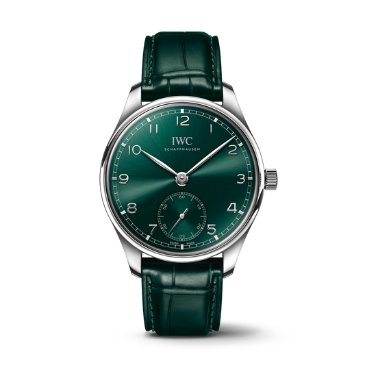 IWC Schaffhausen Portugieser Automatic 40.4 mm Green Dial Stainless Steel Green Alligator Leather Strap IW358310