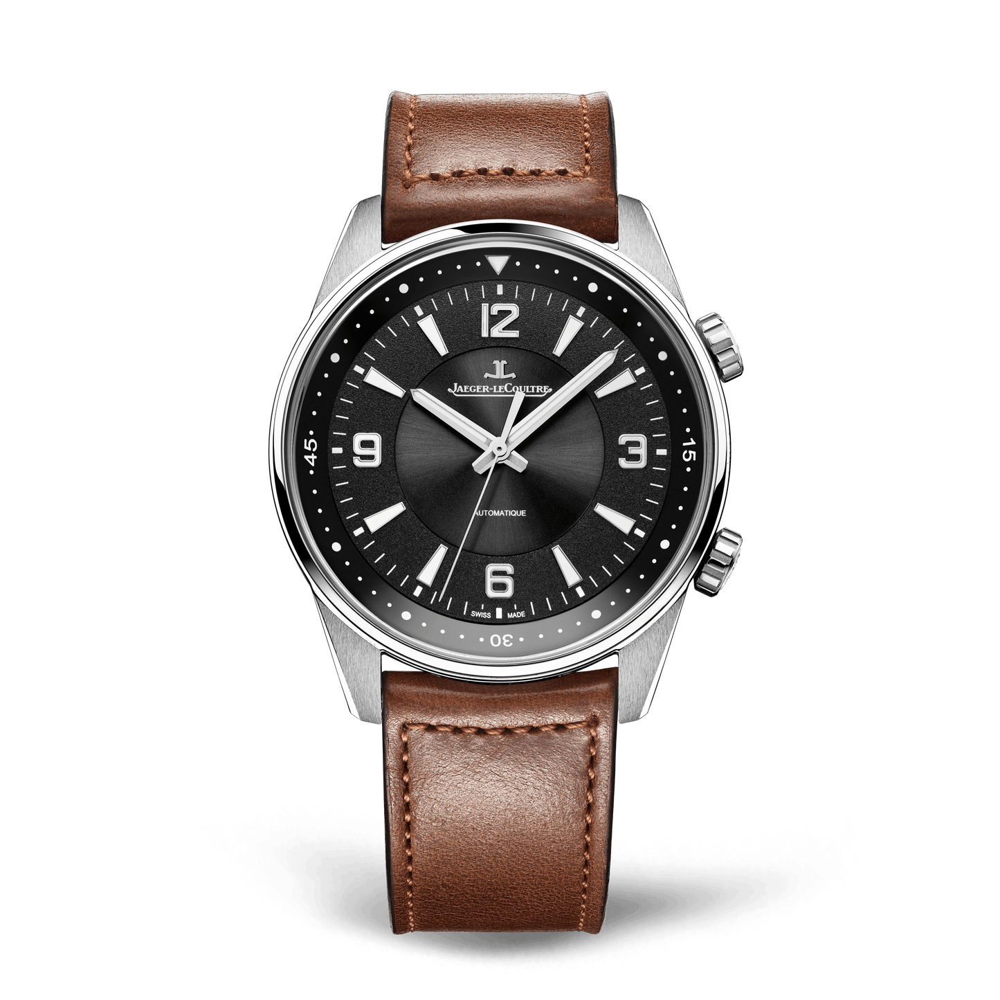 Jaeger-LeCoultre Polaris Automatic 41 mm Black Dial Stainless Steel Calfskin Leather Strap Q9008471