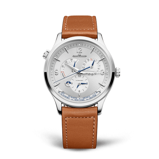 Jaeger-LeCoultre Master Control Geographic 40 mm Silvered Grey Dial Stainless Steel Calfskin Leather Strap Q4128420