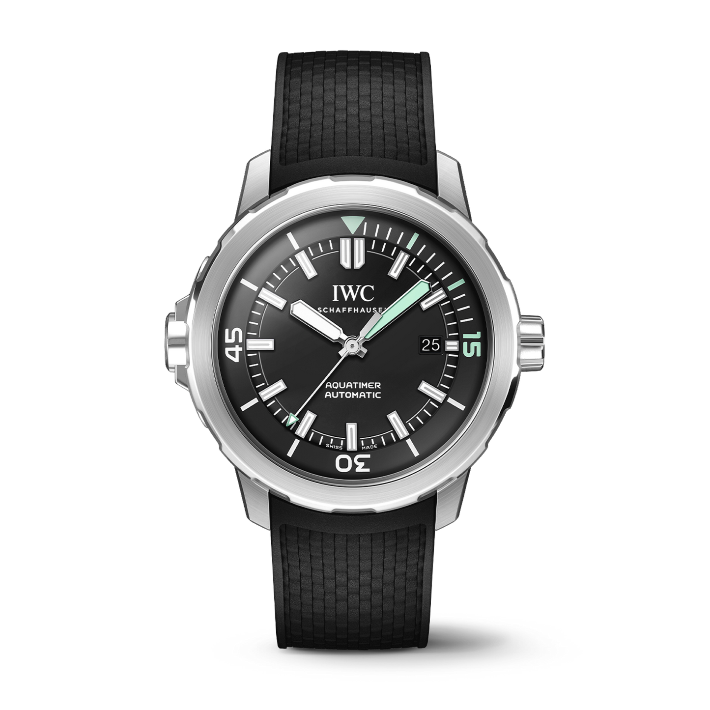 IWC Schaffhausen Aquatimer Automatic 42 mm Black Dial Stainless Steel Black Rubber Strap IW328802