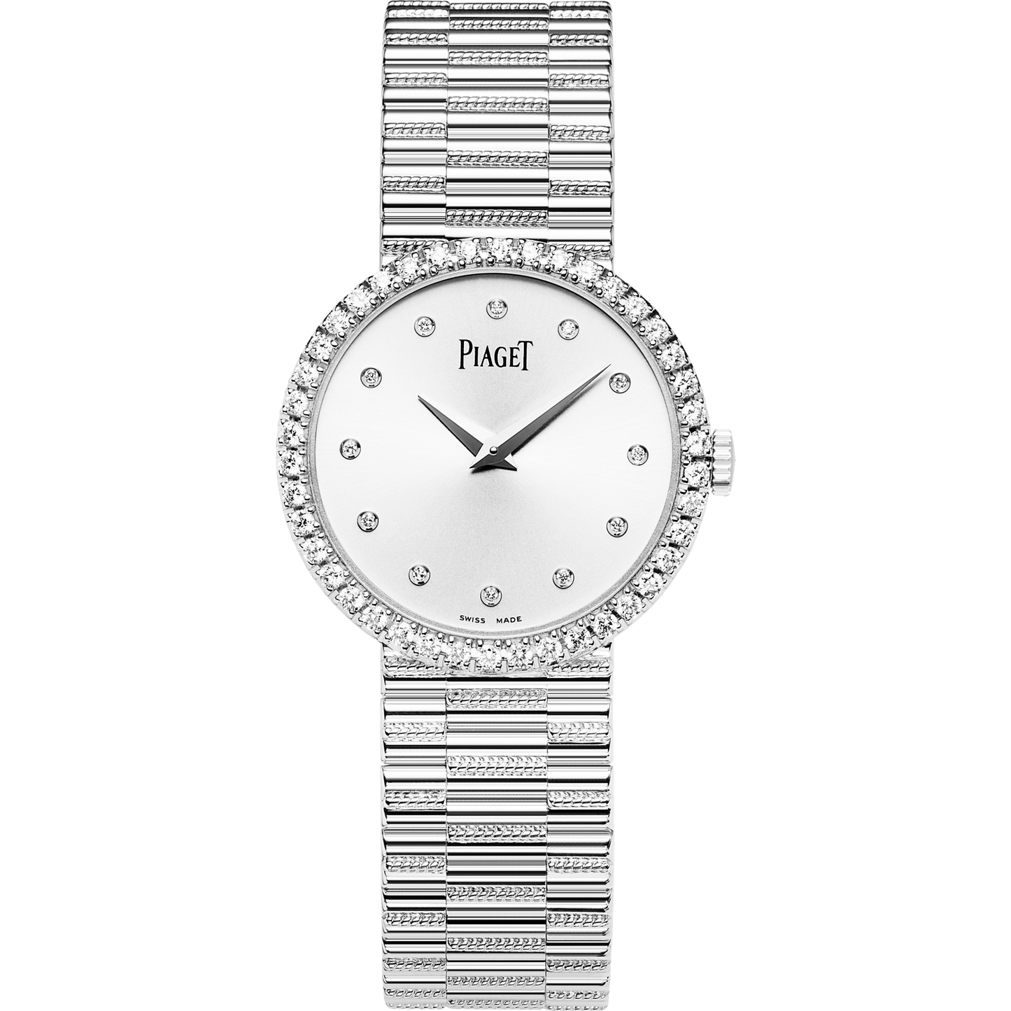 Piaget Altiplano Traditional watch 26 mm Silver Dial with Diamonds 18K White Gold Bracelet G0A37041