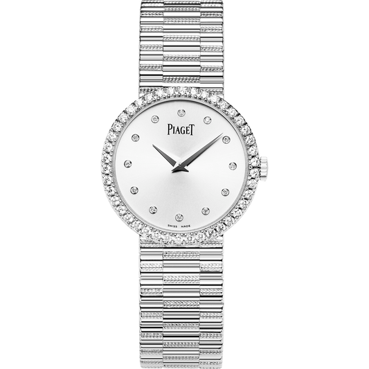 Piaget Altiplano Traditional watch 26 mm Silver Dial with Diamonds 18K White Gold Bracelet G0A37041