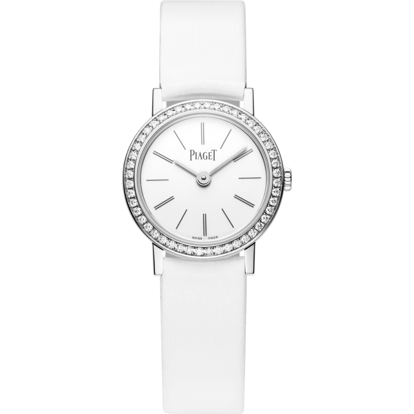 Piaget Altiplano Origin watch 24 mm Silver Dial with Diamonds 18K White Gold Fabric Strap G0A44532