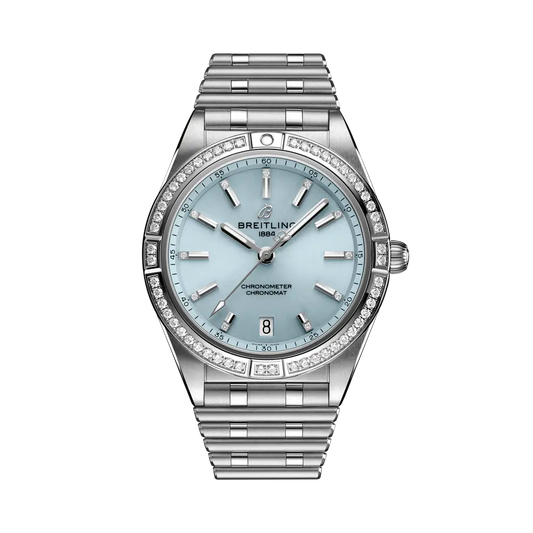 Breitling Chronomat Automatic 36 36 mm Ice-Blue Dial Stainless Steel & 18K White Gold Bracelet G10380591C1G1