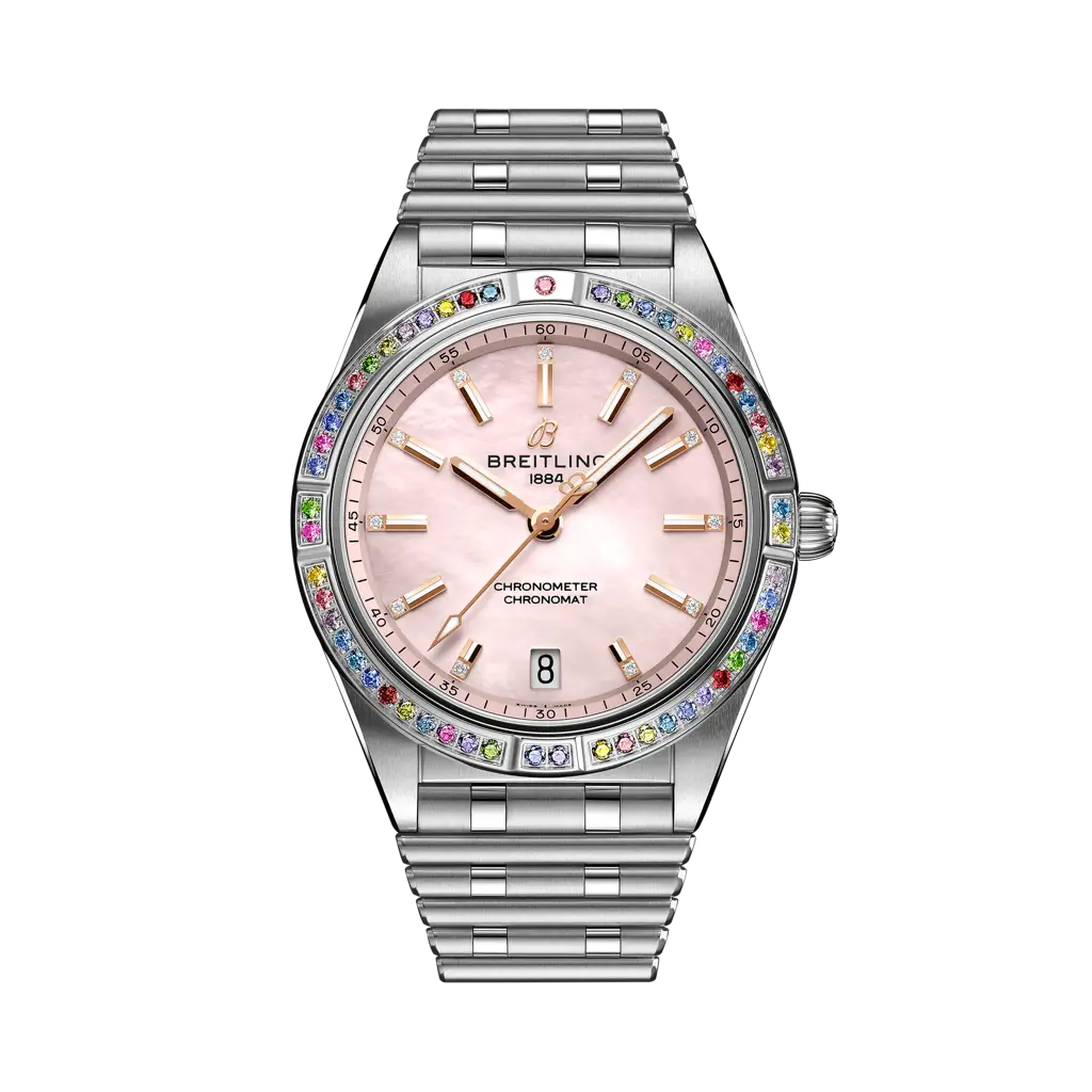 Breitling Chronomat Automatic 36 South Sea 36 mm Pink Dial Stainless Steel & 18K White Gold Bracelet G10380BB1K1G1