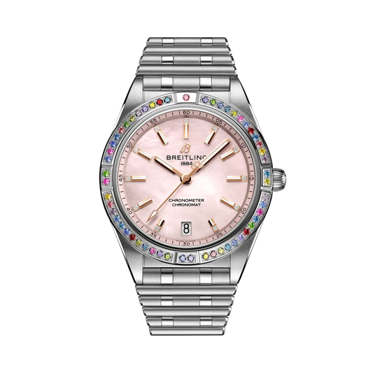 Breitling Chronomat Automatic 36 South Sea 36 mm Pink Dial Stainless Steel & 18K White Gold Bracelet G10380BB1K1G1