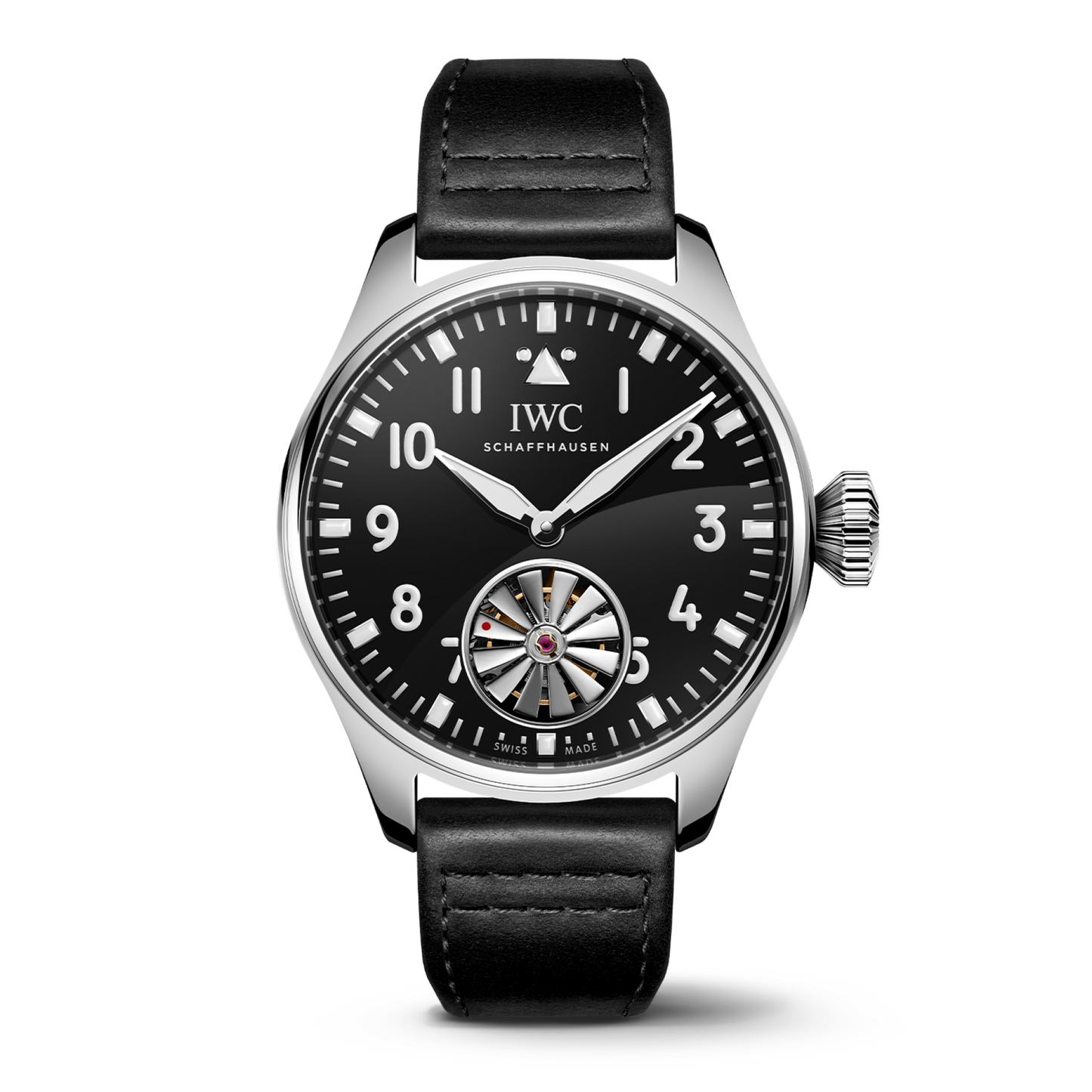 IWC Schaffhausen Big Pilot’s Watch 43 Tourbillon Markus Bühler 43 mm Black Dial Platinum  Strap IW329901