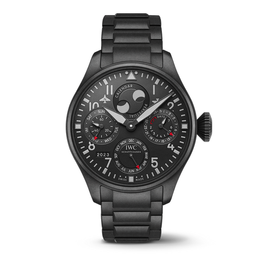 IWC Schaffhausen Big Pilot’s Watch Perpetual Calendar TOP GUN Ceratanium® 46.2  mm Black Dial Ceratanium® Bracelet IW503604