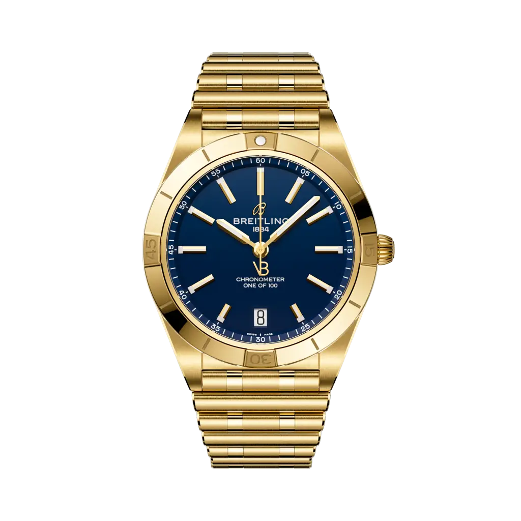 Breitling Chronomat Automatic 36 Victoria Beckham 36mm Blue Dial 18k Yellow Gold Bracelet K103801A1C1K1