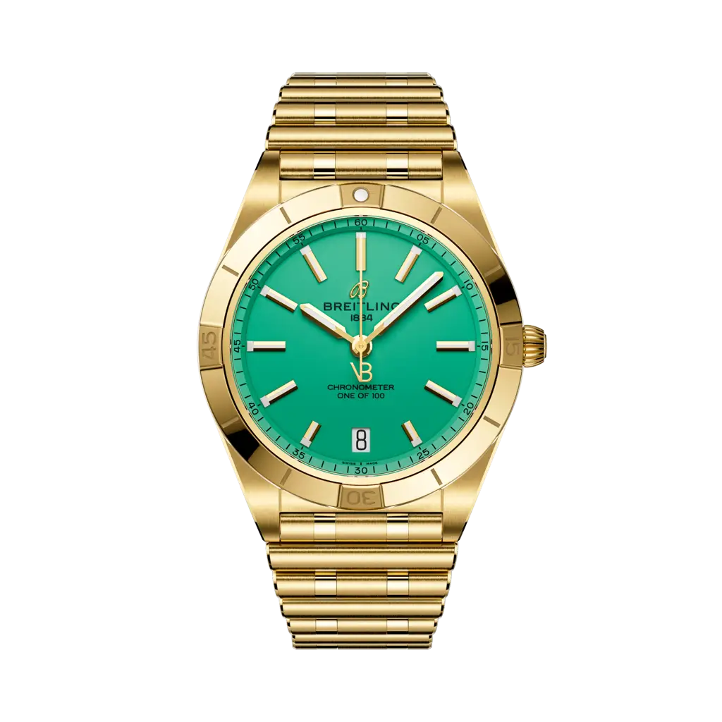 Breitling Chronomat Automatic 36 Victoria Beckham 36 mm Bright Green Dial 18k Yellow Gold Bracelet K103801A1L1K1