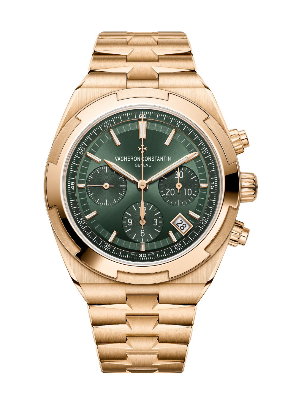 Vacheron Constantin Overseas chronograph 42.5 mm Green Dial 18K Pink Gold Bracelet 5520V/210R-B966