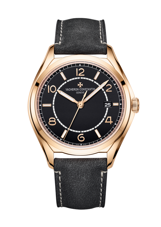 Vacheron Constantin Fiftysix self-winding 40 mm Black Dial 18K Pink Gold Calfskin Leather Strap 4600E/000R-H101