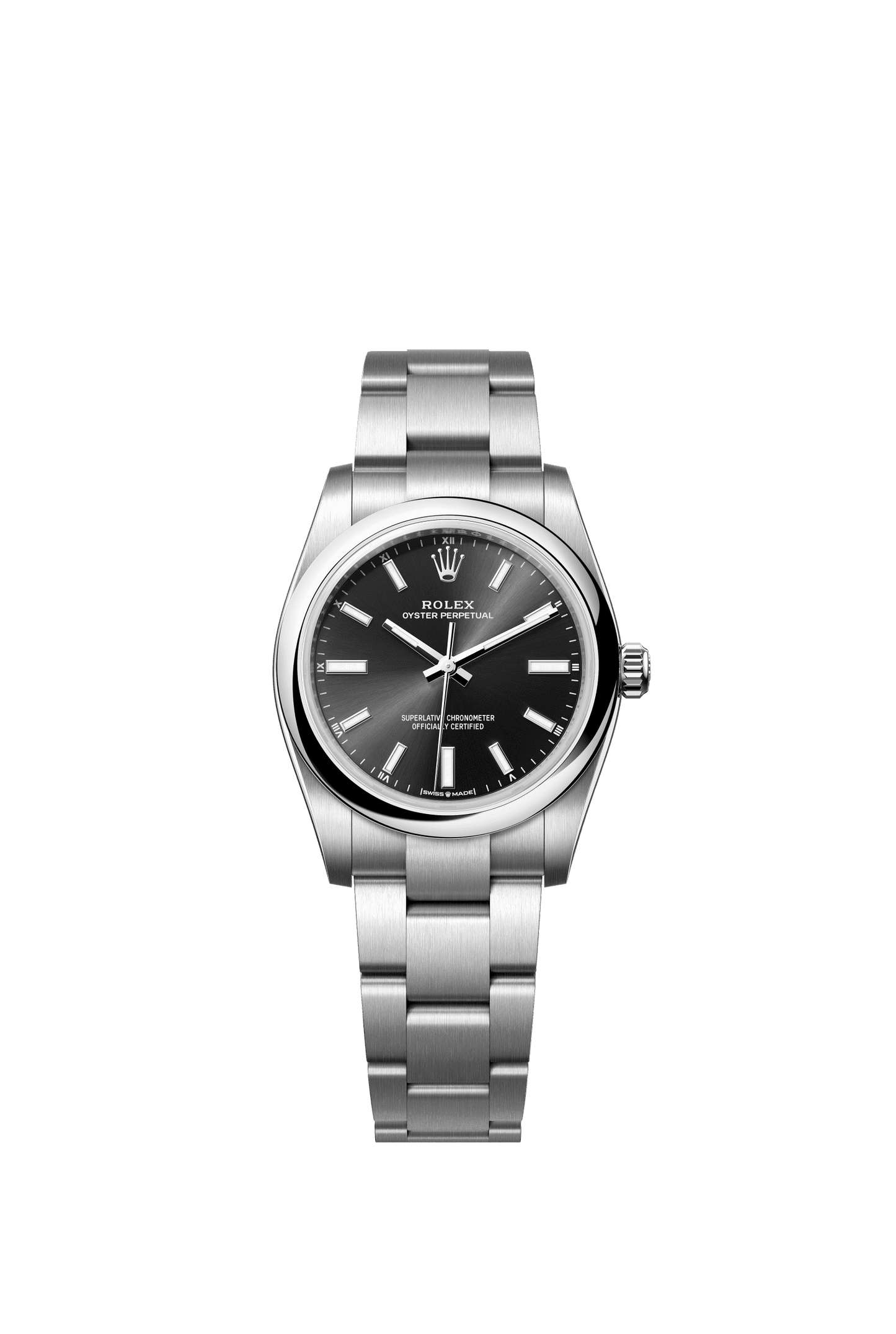 Rolex Oyster Perpetual 34 34 mm Bright Black Dial Oystersteel Oyster Bracelet m124200-0002