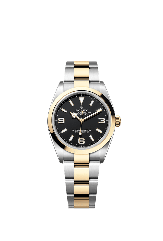 Rolex Explorer 36 36 mm Black Dial Oystersteel And Yellow Gold Oyster Bracelet m124273-0001