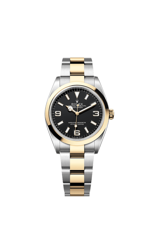 Rolex Explorer 36 36 mm Black Dial Oystersteel And Yellow Gold Oyster Bracelet m124273-0001