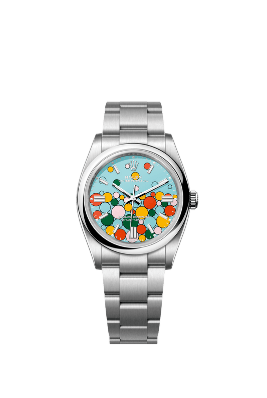 Rolex Oyster Perpetual 36 36 mm Turquoise Blue, Celebration-Motif Dial Oystersteel Oyster Bracelet m126000-0009