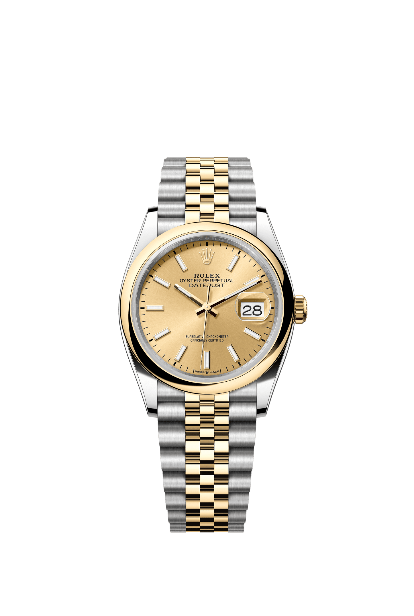 Rolex Datejust 36 36 mm Champagne-Colour Dial Oystersteel and 18k Yellow Gold Jubilee Bracelet m126203-0015