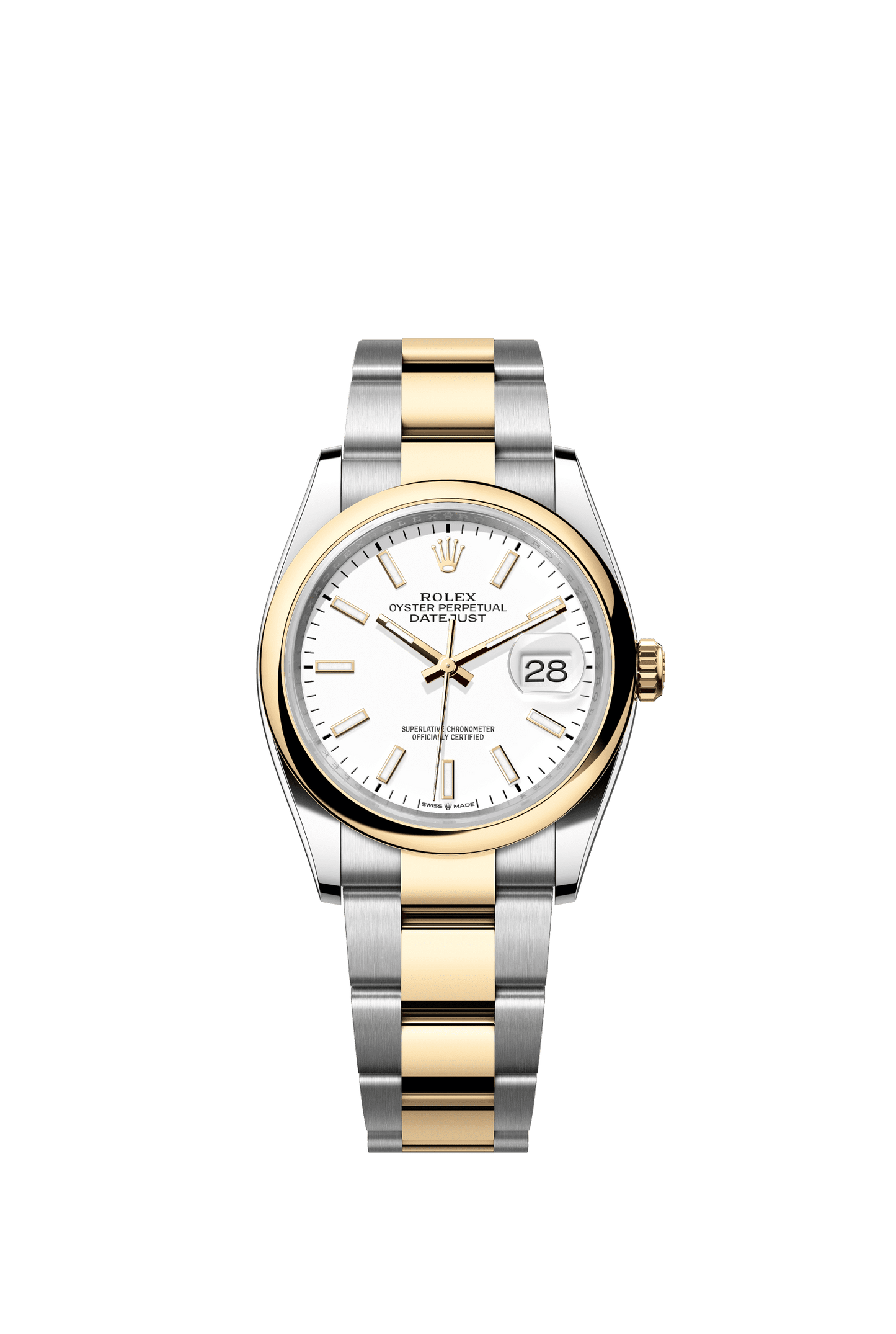 Rolex Datejust 36 36 mm White  Dial Oystersteel and 18k Yellow Gold Oyster Bracelet m126203-0020