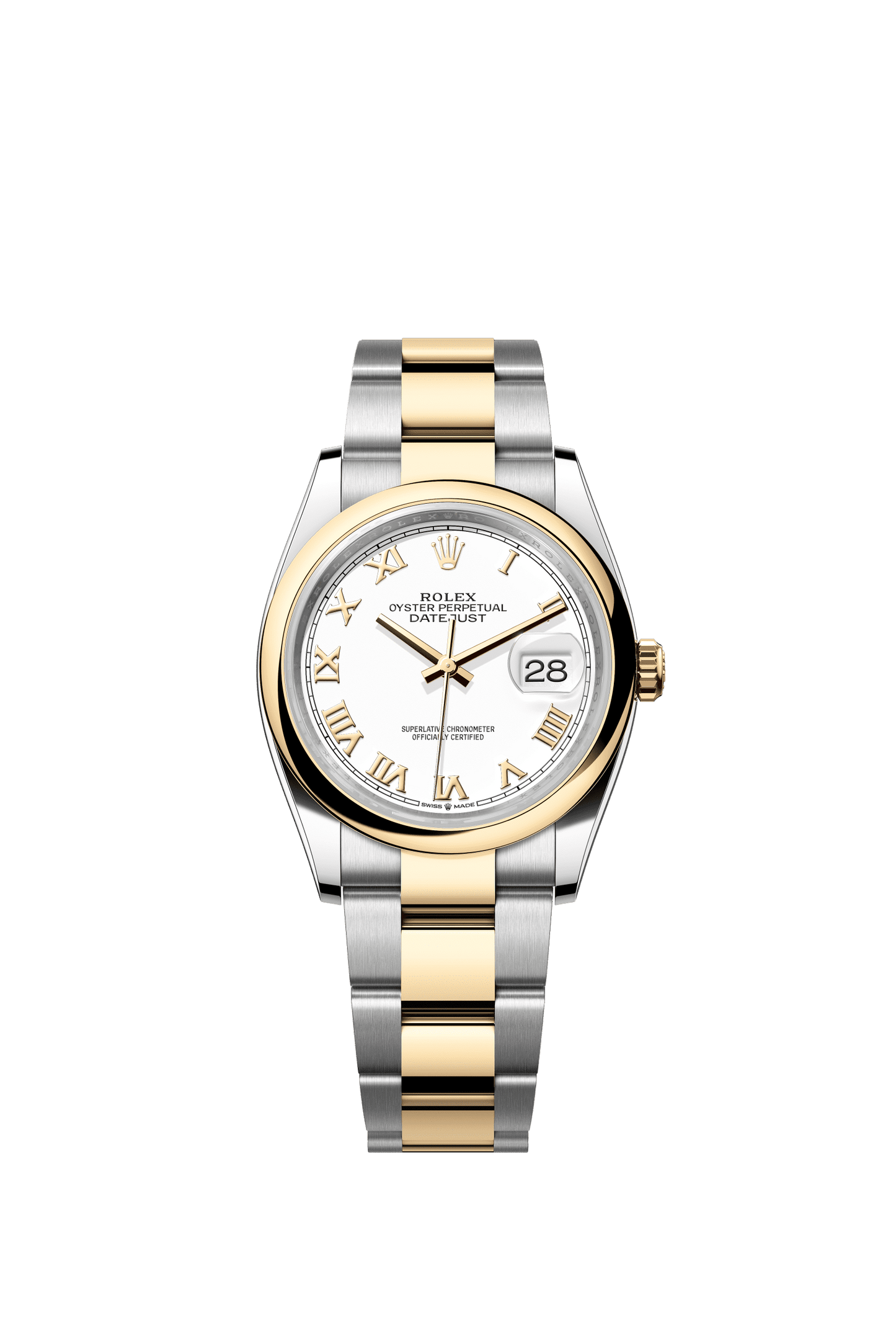 Rolex Datejust 36 36 mm White  Dial Oystersteel and 18k Yellow Gold Oyster Bracelet m126203-0030