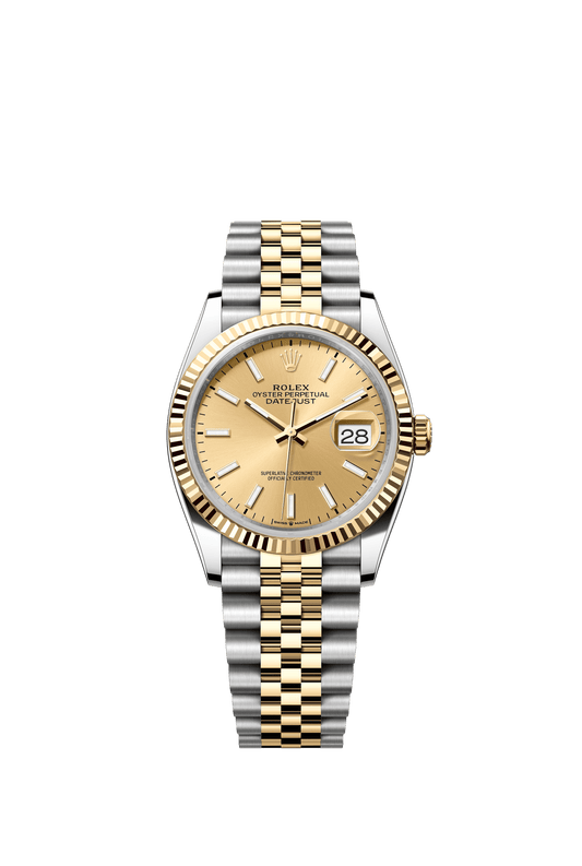 Rolex Datejust 36 36 mm Champagne-Colour Dial Oystersteel and 18k Yellow Gold Jubilee Bracelet m126233-0015