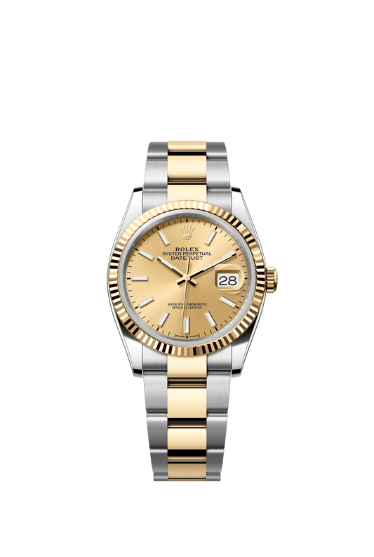 Rolex Datejust 36 36 mm Champagne-Colour Dial Oystersteel and 18k Yellow Gold Oyster Bracelet m126233-0016