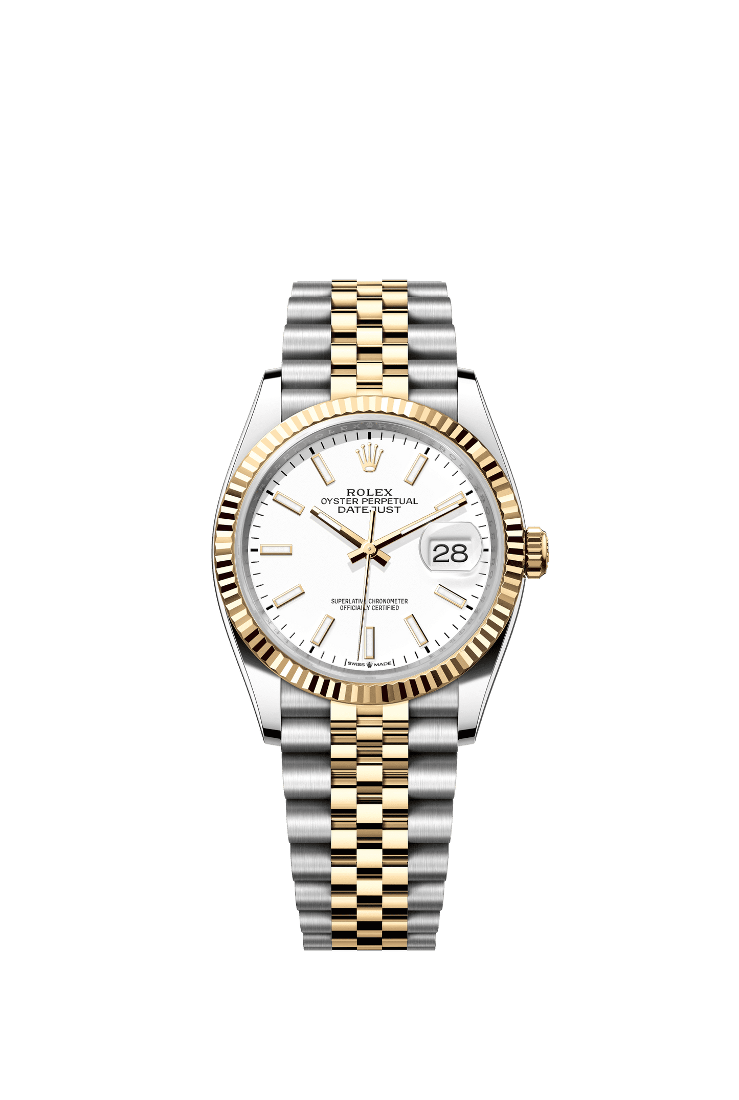 Rolex Datejust 36 36 mm White Dial Oystersteel and 18k Yellow Gold Jubilee Bracelet m126233-0019