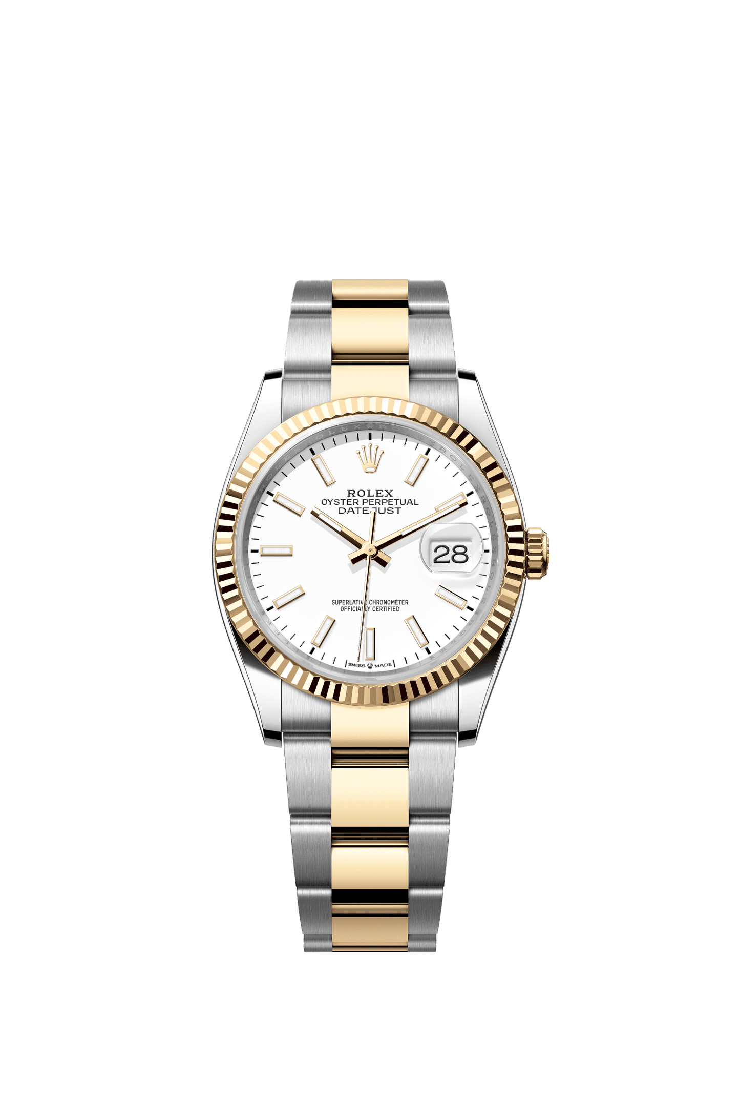 Rolex Datejust 36 36 mm White  Dial Oystersteel and 18k Yellow Gold Oyster Bracelet m126233-0020