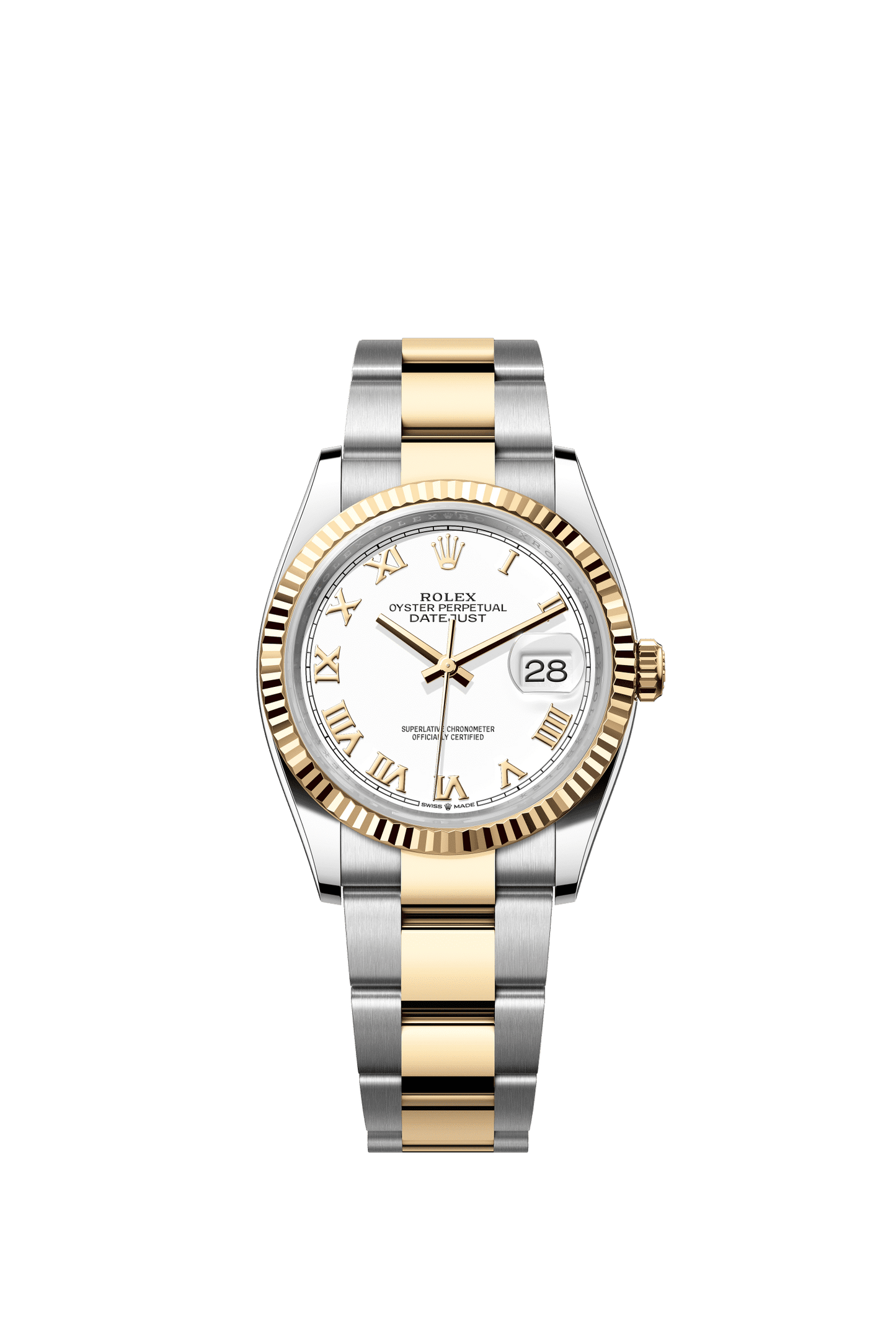 Rolex Datejust 36 36 mm White  Dial Oystersteel and 18k Yellow Gold Oyster Bracelet m126233-0030