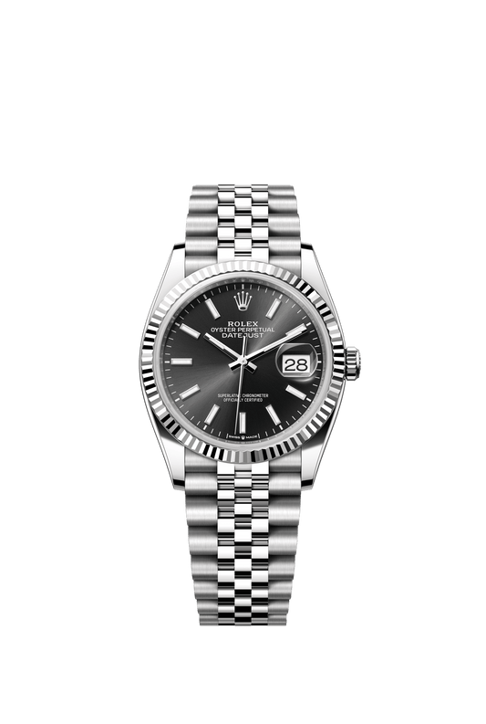 Rolex Datejust 36 36mm Bright Black Dial Oystersteel and White Gold Jubilee Bracelet m126234-0015