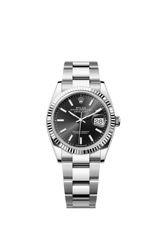 Rolex Datejust 36 36mm Bright Black Dial Oystersteel and White Gold Oyster Bracelet m126234-0016