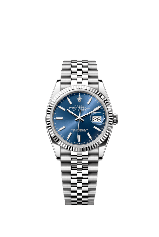 Rolex Datejust 36 36mm Bright Blue  Dial Oystersteel and White Gold Jubilee Bracelet m126234-0017