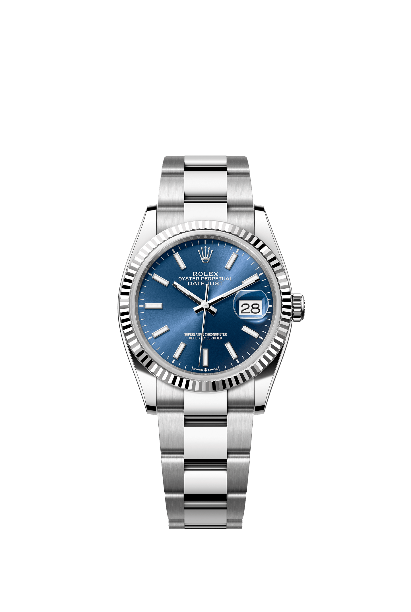 Rolex Datejust 36 36mm Bright Blue  Dial Oystersteel and White Gold Oyster Bracelet m126234-0018