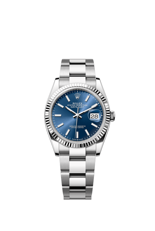 Rolex Datejust 36 36mm Bright Blue  Dial Oystersteel and White Gold Oyster Bracelet m126234-0018