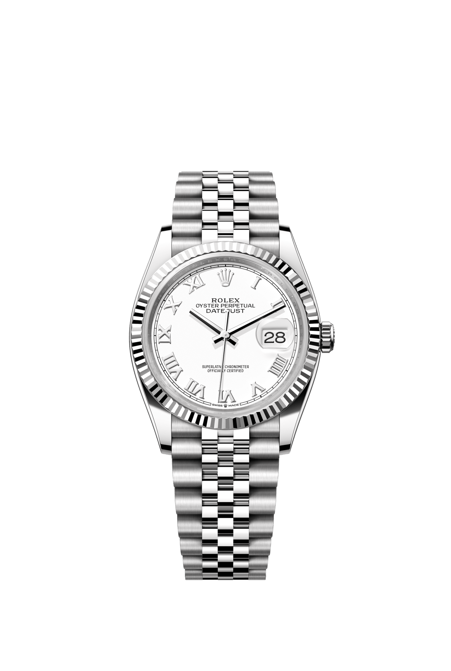 Rolex Datejust 36 36 mm White Dial Oystersteel and White Gold Jubilee Bracelet m126234-0025