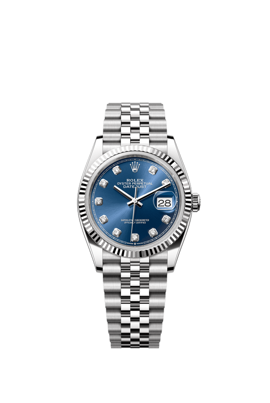 Rolex Datejust 36 36 mm Bright Blue Dial with Diamonds Oystersteel and White Gold Jubilee Bracelet m126234-0037