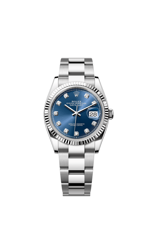 Rolex Datejust 36 36 mm Bright Blue Dial with Diamonds Oystersteel and White Gold Oyster Bracelet m126234-0038