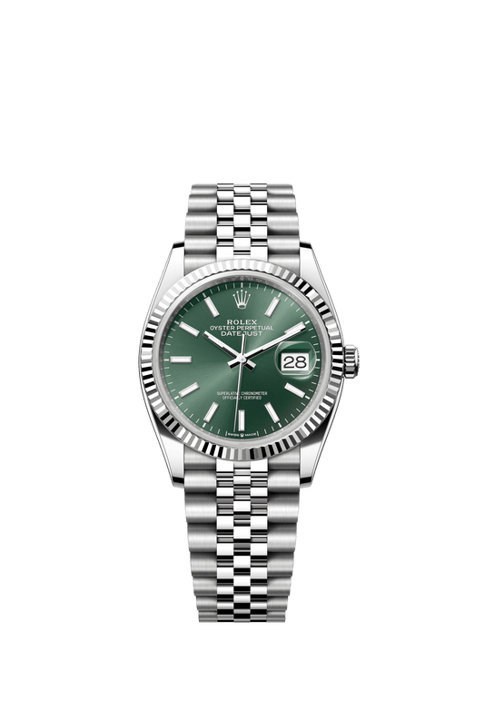 Rolex Datejust 36 36mm Mint Green Dial Oystersteel and White Gold Jubilee Bracelet m126234-0051