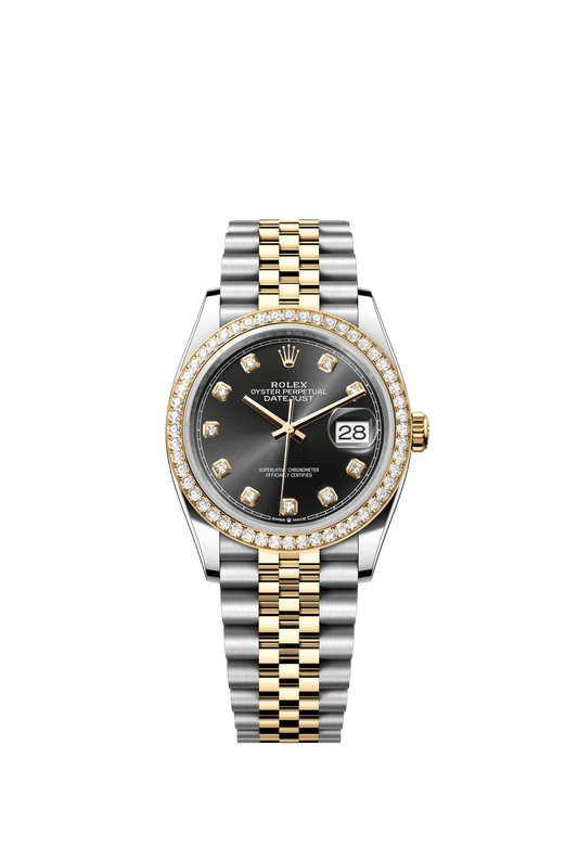 Rolex Datejust 36 36 mm Bright Black Set With Diamonds Dial Oystersteel and 18k Yellow Gold Jubilee Bracelet m126283rbr-0007