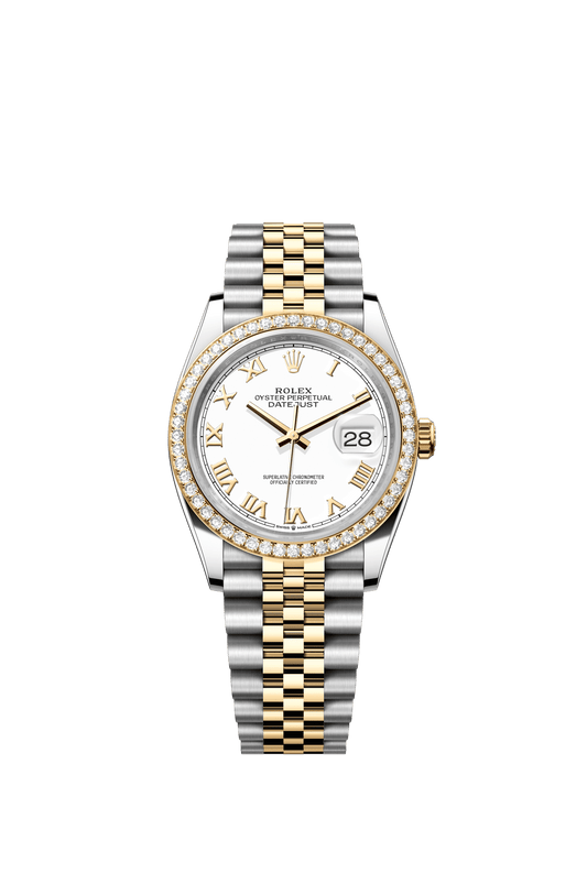 Rolex Datejust 36 36 mm White Dial  with Diamonds Oystersteel and 18k Yellow Gold Jubilee Bracelet m126283rbr-0015