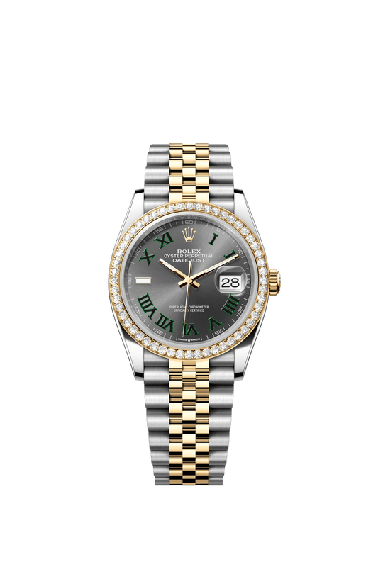 Rolex Datejust 36 36 mm Slate Dial with Diamonds  Oystersteel and 18k Yellow Gold Jubilee Bracelet m126283rbr-0021