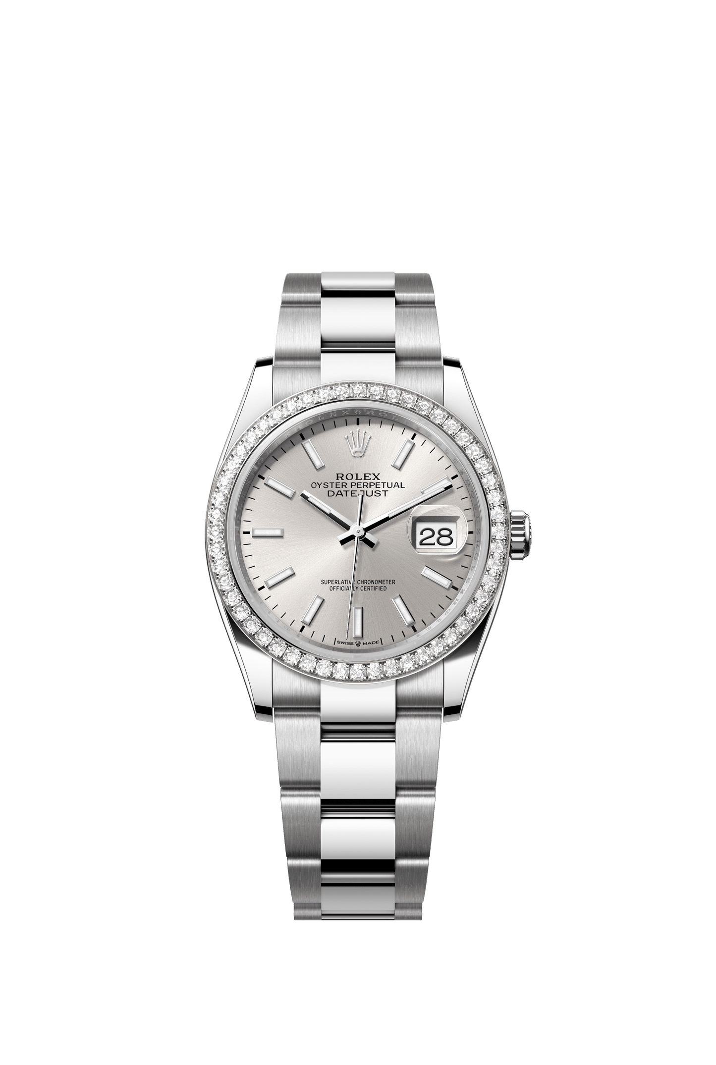 Rolex Datejust 36 36mm Silver Dial with Diamonds Oystersteel and White Gold Oyster Bracelet m126284rbr-0006