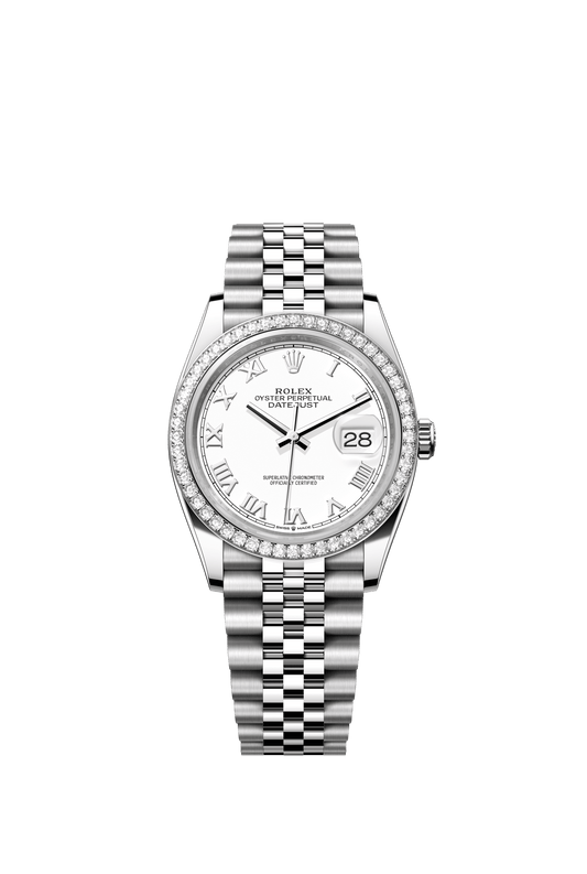 Rolex Datejust 36 36 mm White Dial with Diamonds Oystersteel and White Gold Jubilee Bracelet m126284rbr-0017