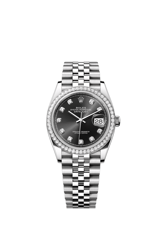 Rolex Datejust 36 36 mm Bright Black Dial with Diamonds Oystersteel and White Gold Jubilee Bracelet m126284rbr-0019