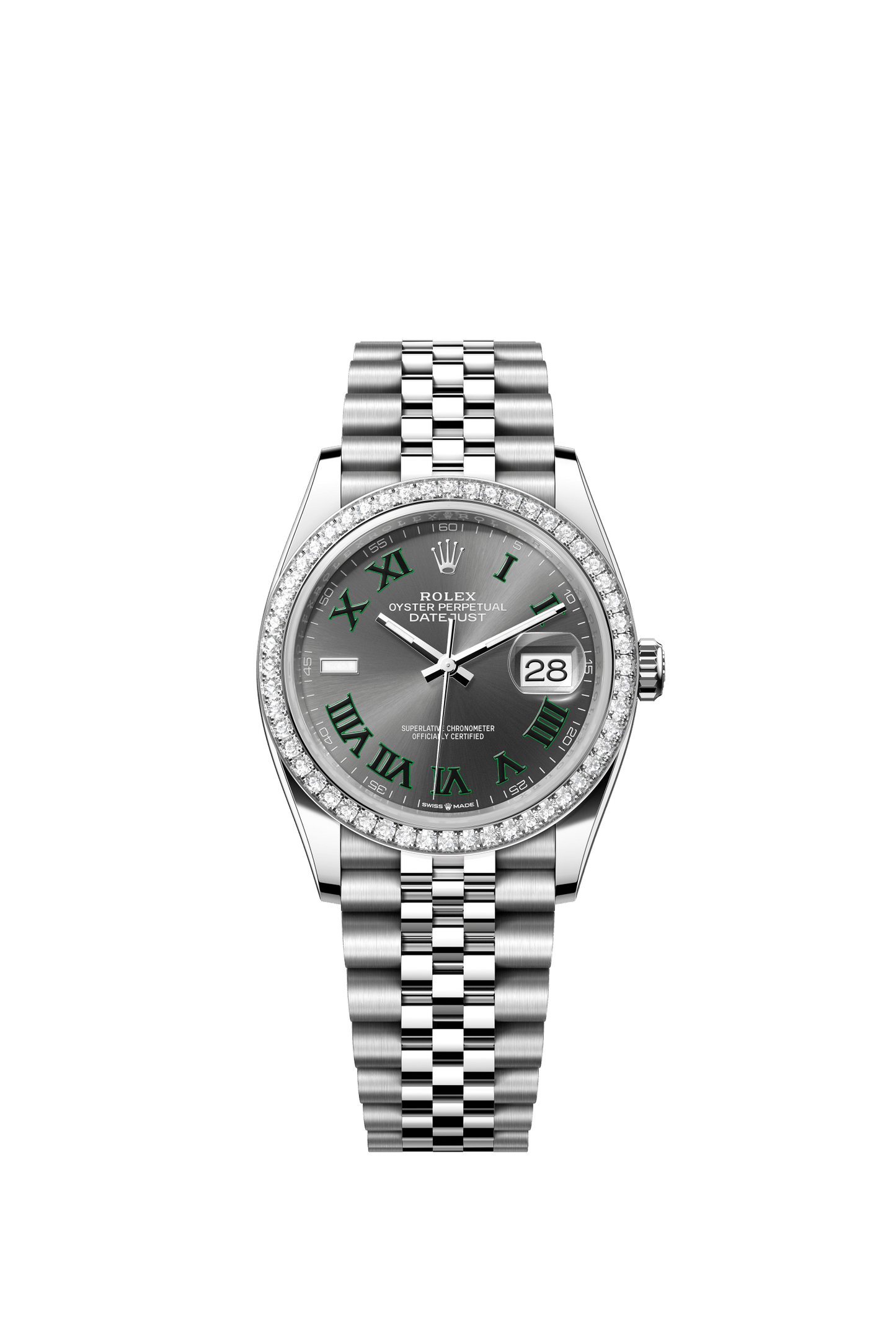 Rolex Datejust 36 36mm Slate Dial with Diamonds Oystersteel and White Gold Jubilee Bracelet m126284rbr-0037