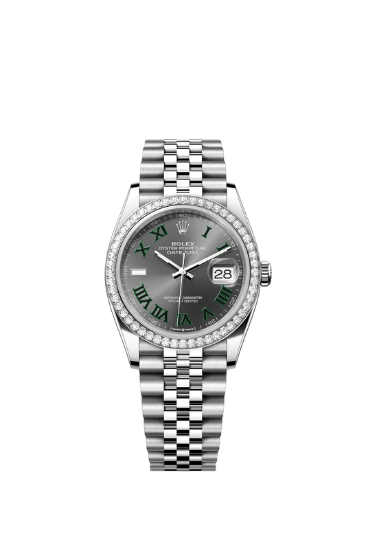 Rolex Datejust 36 36mm Slate Dial with Diamonds Oystersteel and White Gold Jubilee Bracelet m126284rbr-0037