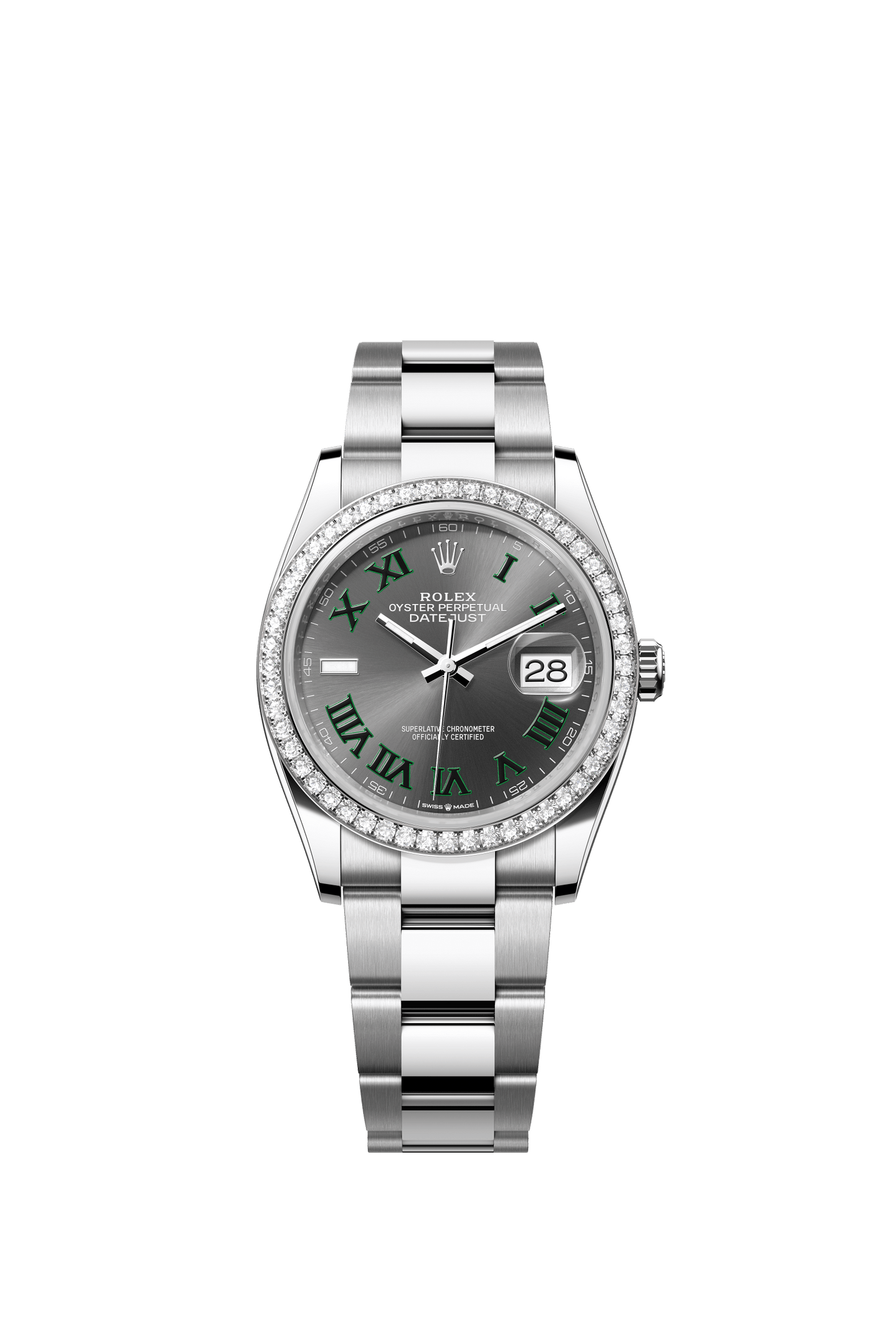 Rolex Datejust 36 36mm Slate Dial with Diamonds Oystersteel and White Gold Oyster Bracelet m126284rbr-0038