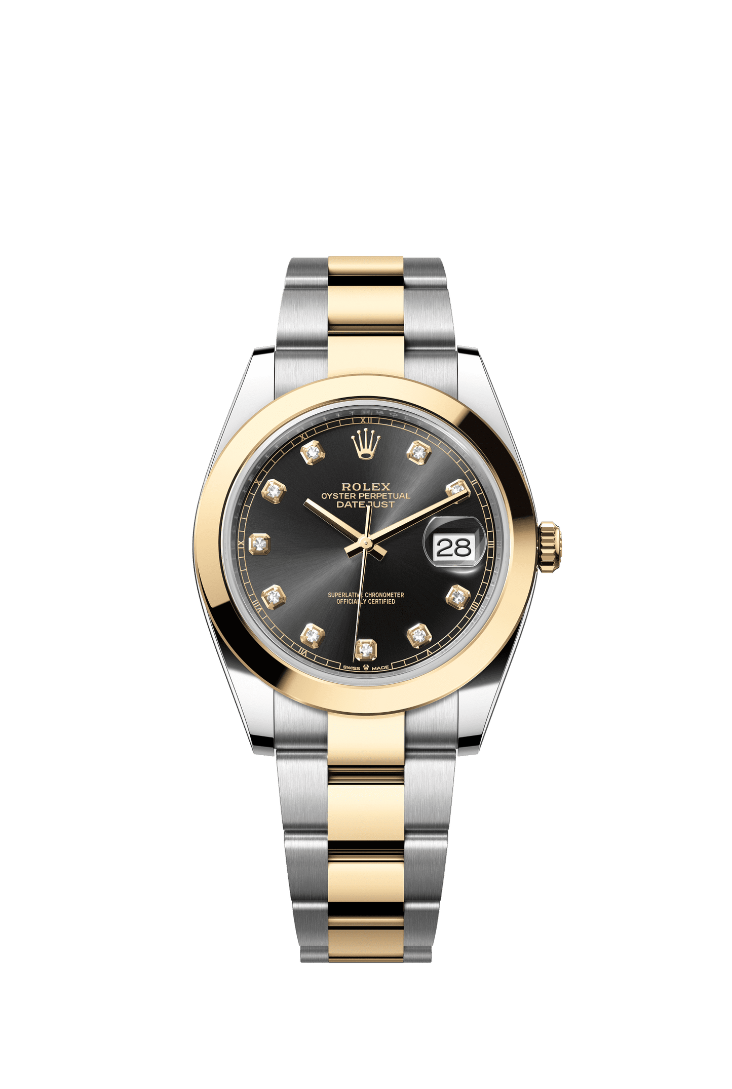 Rolex Datejust 41 41 mm Bright Black Set With Diamonds Dial Oystersteel and 18k Yellow Gold Oyster Bracelet m126303-0005