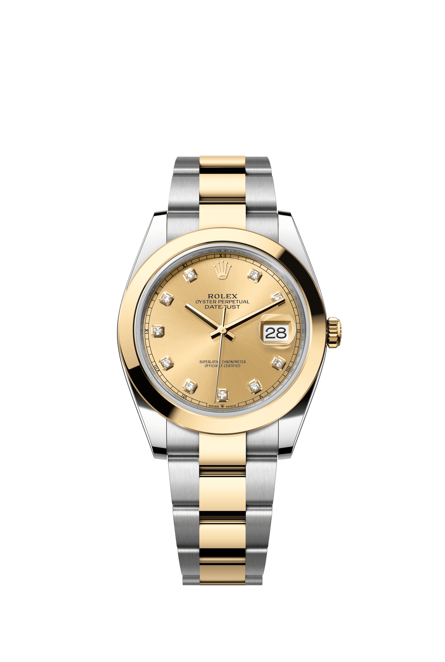 Rolex Datejust 41 41 mm Champagne-Colour Set With Diamonds Dial Oystersteel and 18k Yellow Gold Oyster Bracelet m126303-0011