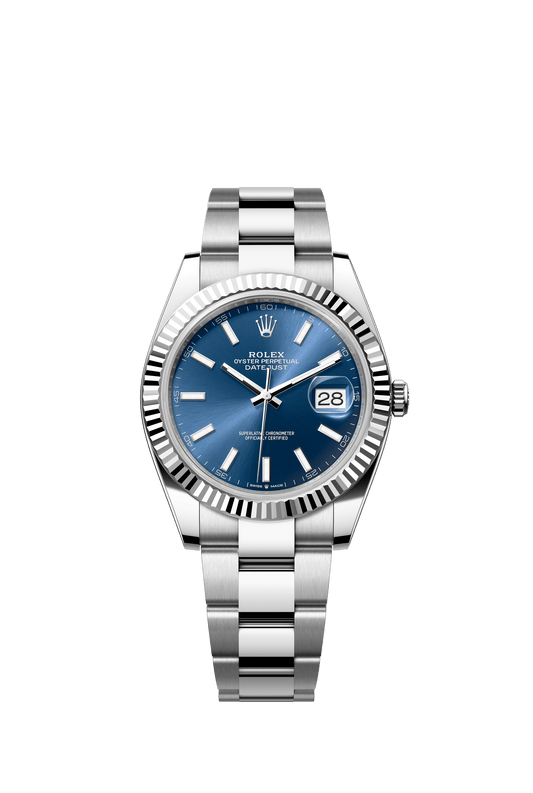 Rolex Datejust 41 41 mm Bright Blue Dial Oystersteel and White Gold  Oyster Bracelet m126334-0001