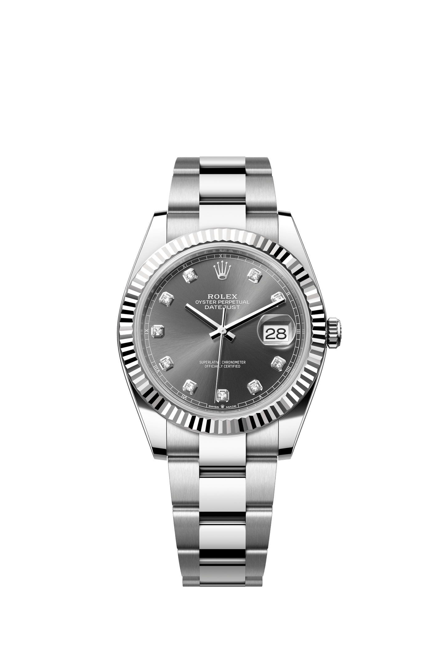 Rolex Datejust 41 41 mm Slate Dial with Diamonds Oystersteel and White Gold Oyster Bracelet m126334-0005